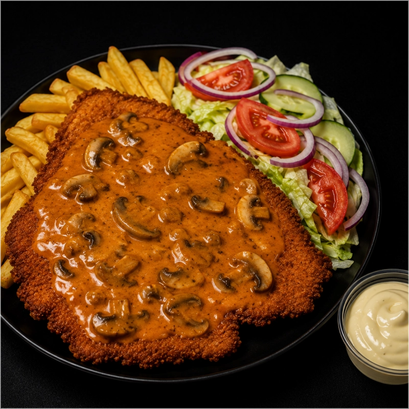 Jägerschnitzel menu