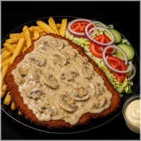 Champignonroomsausschnitzel menu